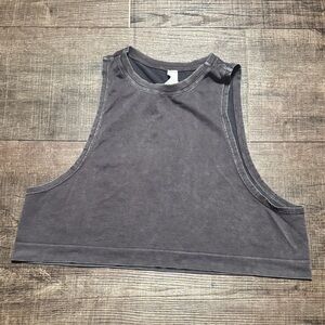 Avocado Gray Sleeveless Crop Top